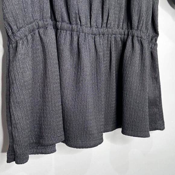Nine West Short Sleeve Peplum Top, Black, Size Medium - Picture 7 of 9